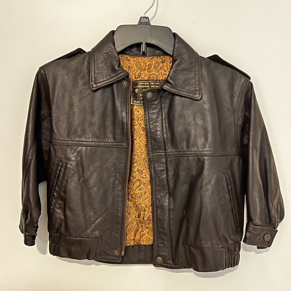 Italian Made boys 4T leather jacket